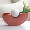 Resin Vase Geometric Semicircle Moon Flowerpot Flower Arrangement Accessories Flower Vase Home Decoration Accessories