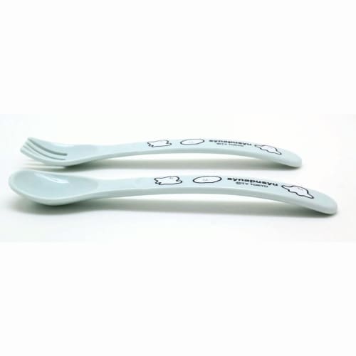 OSK Shinapushu Cutlery Set, Spoon and Fork Set, Pastel Green, Made In Japan, Dishwasher Safe, Easy To Use, Stylish, Cute, Unisex, For Kids and Babies,