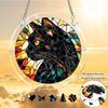 1Set/83pcs 18.8Cm Acrylic Jigsaw Black Cat Acrylic Garden Sun Catcher Jigsaw Puzzle, Irregular Garden Sun Catcher, Summer Window Hanging Ornament, Sui