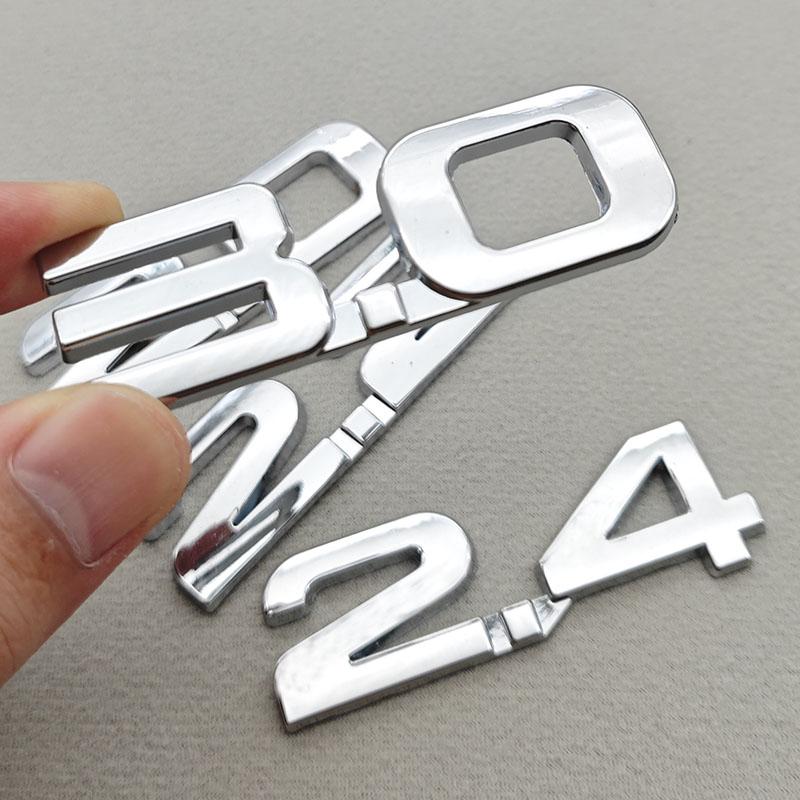 3D Metal Car Sticker Logo 1.5 1.8 2.0 2.2 2.4 2.5 2.8 3.0 T Rear Trunk Badge for Toyota Hyundai Nissan Mazda Honda Accessories DD5