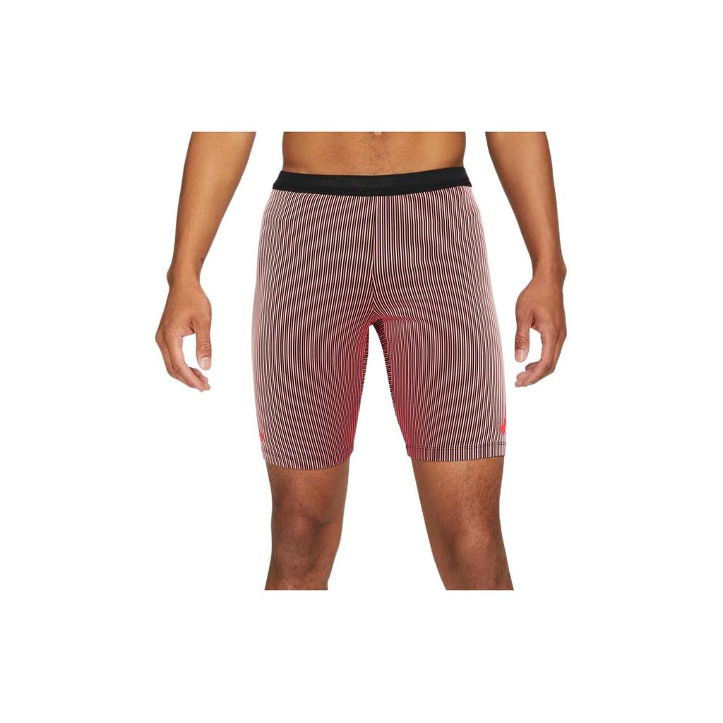 Nike Męskie spodenki sportowe z prostymi nogawkami w paski z logo Czerwone DA1429-014