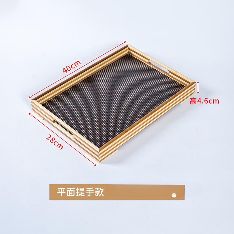 Retro Bamboo Imitation Rattan Tea Tray Home Cafe Bakery Storage Tray Simple Rectangular Tea Tray