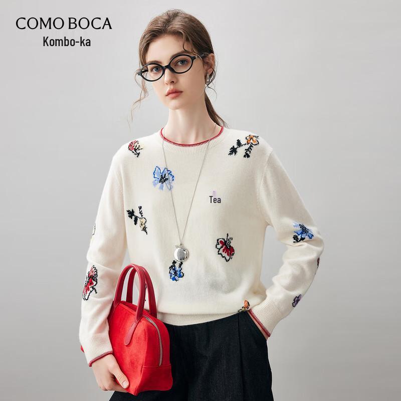 

Женский кашемировый вязаный свитер с цветочным граффити 2XL