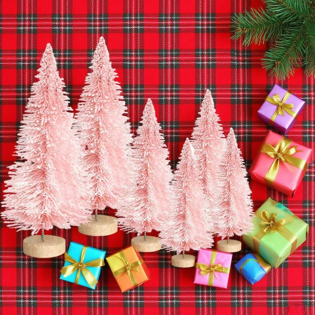 2 Pieces Artificial Small Christmas Trees, Suitable For Christmas Party Home Desktop Decoration Winter Ornaments