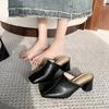 Fashion Comfortable Women's Thick Heel Slippers Sexy Cover Toe Slip-on Women's High Heels Large Size 35-43 Outdoor Leisure Spring/autumn