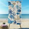 Seashells Starfish Coral Microfiber Beach Towel, Modern Style for Travel Camping Vacation