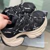 2025 autumn new women's shoes platform height increase casual sports shoes versatile fashion trend leather dad shoes women