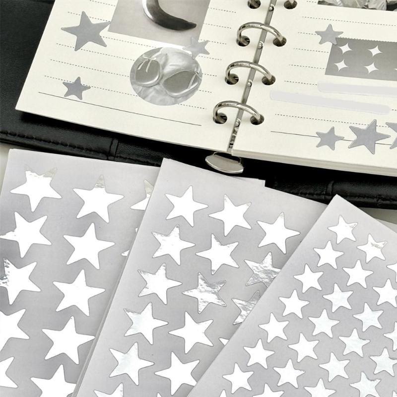 Glitzernde metallische Sternaufkleber Haftende Sternaufkleber Etiketten für Scrapbooking Geschenkpapier Journal Kinder Motivationsaufkleber