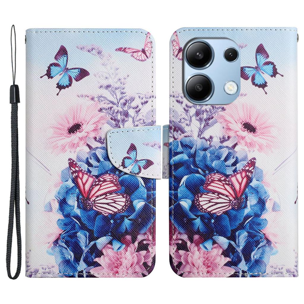 For Xiaomi Redmi Note 13 4G Case PU Leather Stand Wallet Phone Cover Pattern Printing