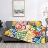 Funny Bingo Game Blankets Fleece Print Breathable Lightweight Throw Blankets for Bed Outdoor Bedspread