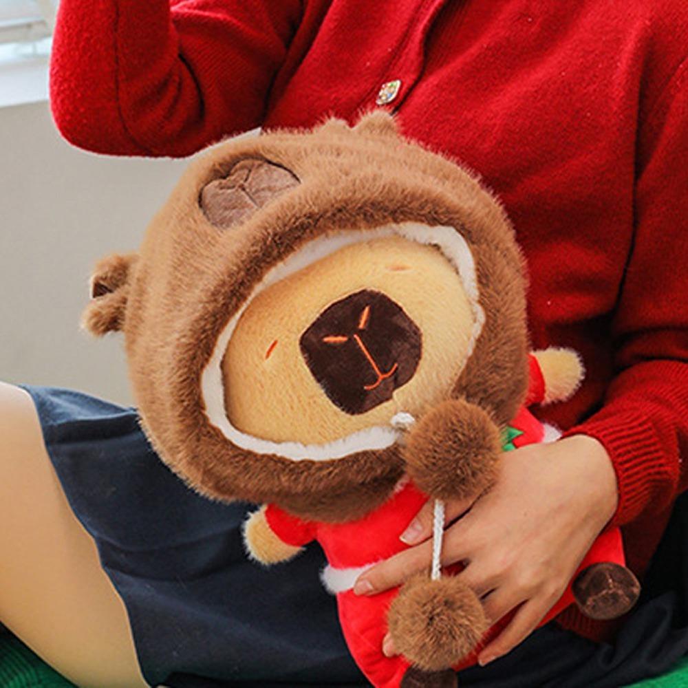 Merry Christmas Capybara Plush Doll Elk Capybara Fluffty Doll Capybara Plush Toy Kid Toy