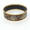 HERMES Emilel GM tiger bracelet Bangle Cloisonne Brown/Gold