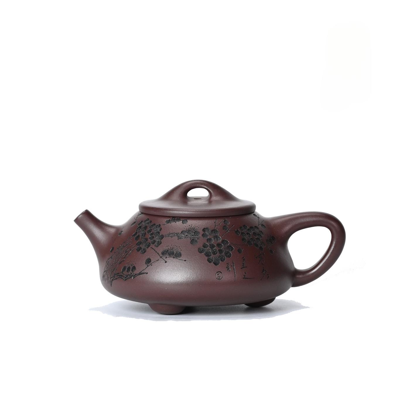 200ml Aesthetic Yixing Purple Clay Teapots Handmade Stone Scoop Pot Raw Ore Purple Eggplant Mud Kettle Zisha Tea Set Gifts