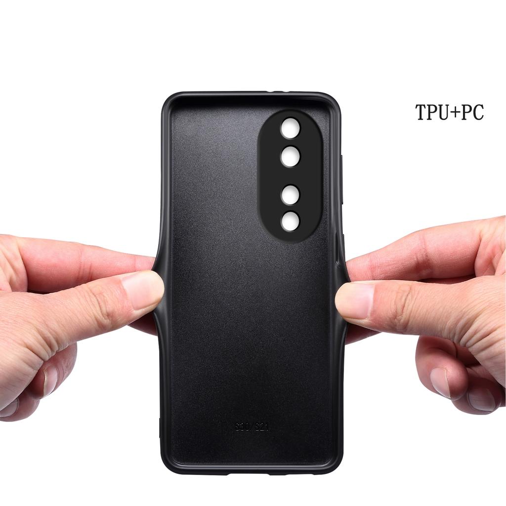 For Honor 90 Back Case Leather Coated PC+TPU Crocodile Texture Shock Absorbing Phone Shell