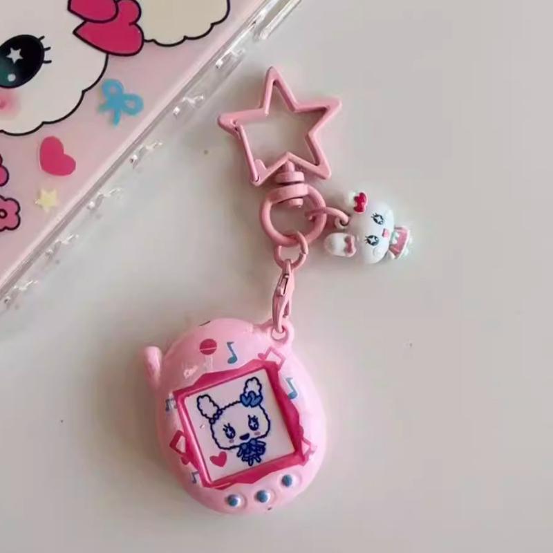 Japan Tamagotchi Charms Mametchi Lovelitchi Cute Pendant Key Ring Creative Bag Charms Collectible Decoration Kids Birthday Gifts Premium Quality
