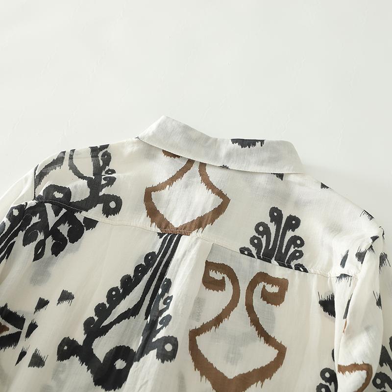 DIMANAF 2025 New Plus Size Women Tops Shirts Tees Solid Casual Loose Blouse Autumn Print Cotton Long Sleeve