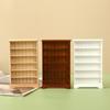Miniature Library Wooden Bookshelf Model Realistic Dollhouses Bookcase Cabinet Furniture Ornament Decors for 1:12 Scale