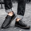 Spring and Autumn Men's Casual Leather Shoes Large Size Men's Driving Car Shoes Men's Breathable Handmade Casual Shoes