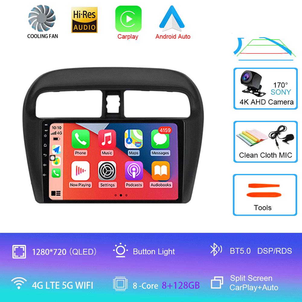 Android14 Car Radio For Mitsubishi Mirage Attrage 2012 - 2018 Multimedia Video Player Stereo GPS Navigation 5G WIFI DSP Carplay