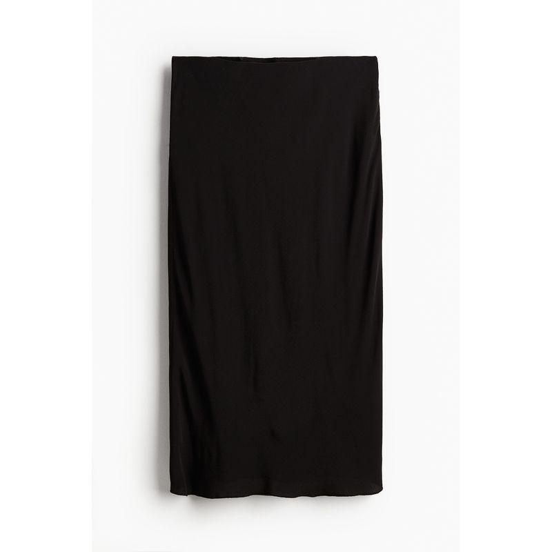

HM Women s Skirt Autumn Fashion Elegance Knee-Length Lock Mid Length Long Length Skirt 1228903 Black 170/100A