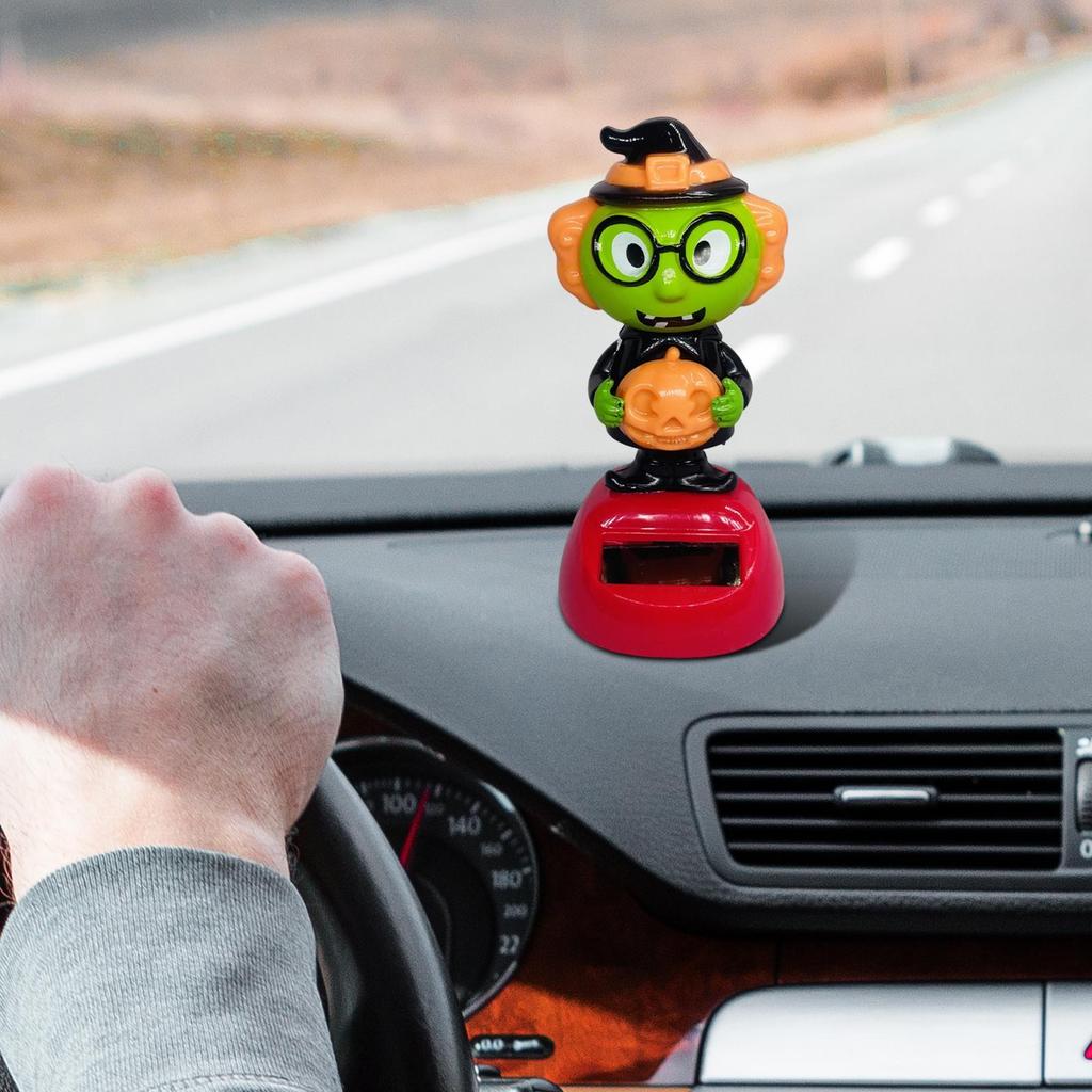 Solar Powered Dancing Figures Swinging Dancer Ornaments Halloween Animated Cartoon Dashboard Accessories For Vehicle Truck Home