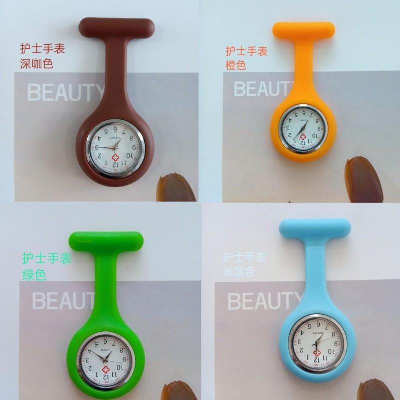 Nurse Silicone Lapel Watch Pin-on Students Quartz Gift Round Dial