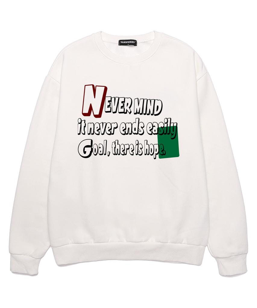 VANNWORKS Never Mind Oversized Sweatshirt (Vls0100) White
