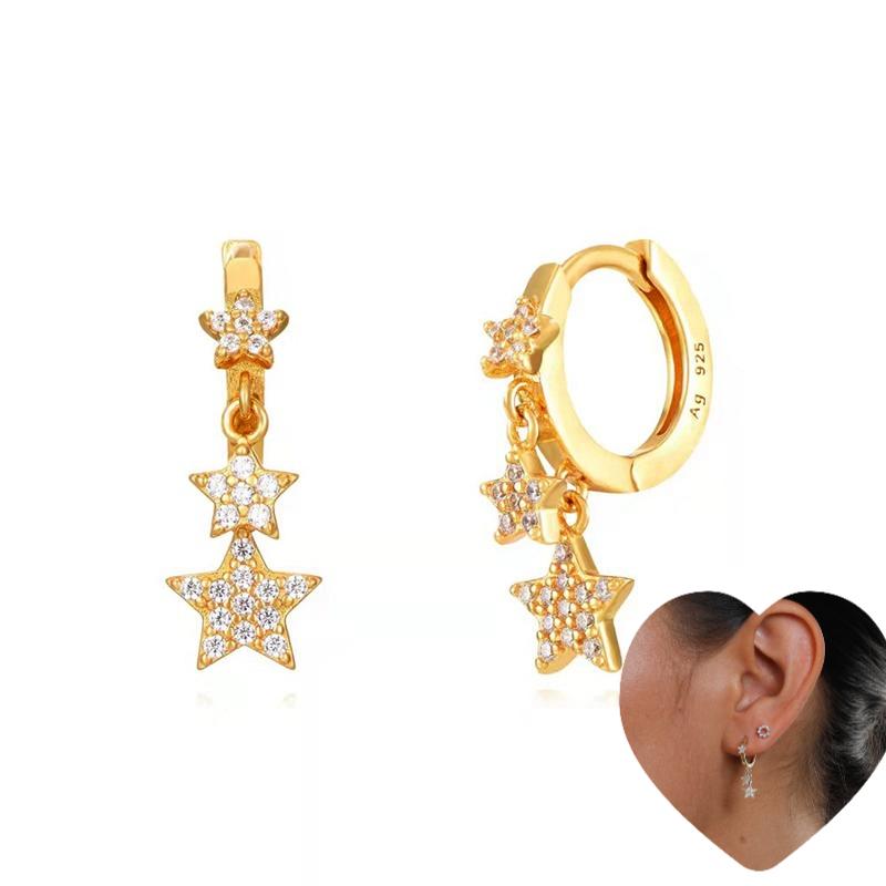 925 Silver Ear Needle White Zircon Butterfly/Water Drop Hoop Earrings Drop Earrings For Women Fashion Wedding Jewelry