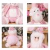 Realistic Knitted Elk Snowman Doll Sitting Christmas Pink Doll Decorations  Party Supplies