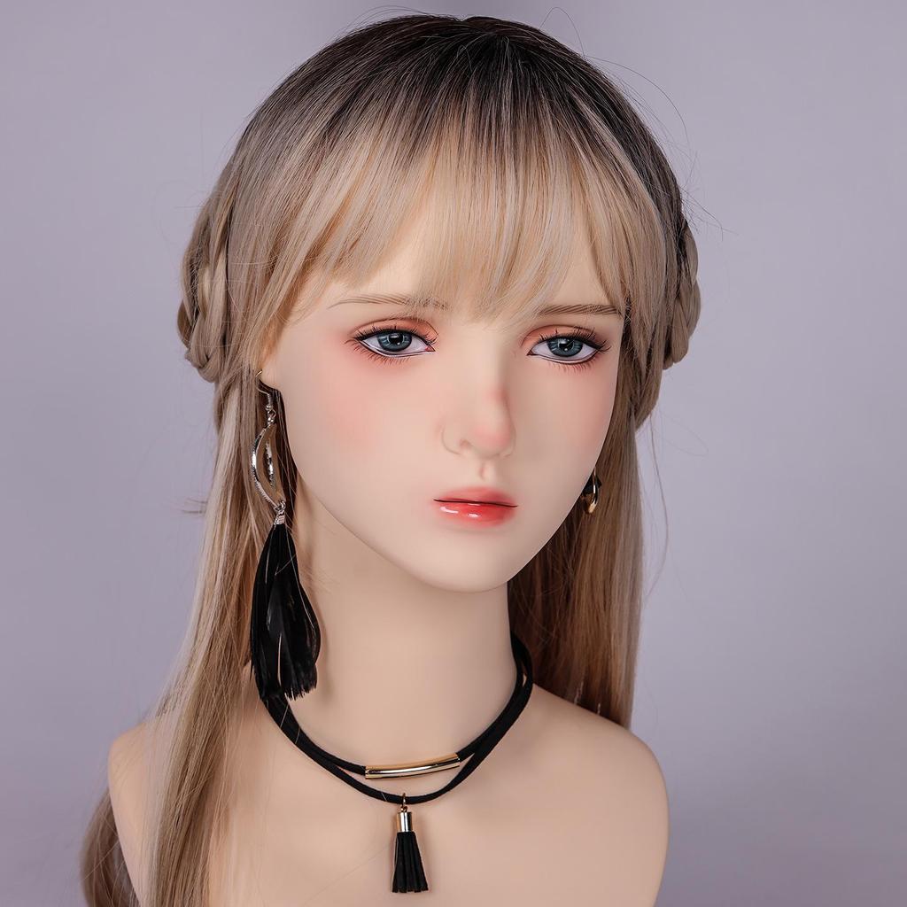 Anime Cosplay Wig Mannequin Head for Jewelry, Earrings, Hats, and Hair Styling Display