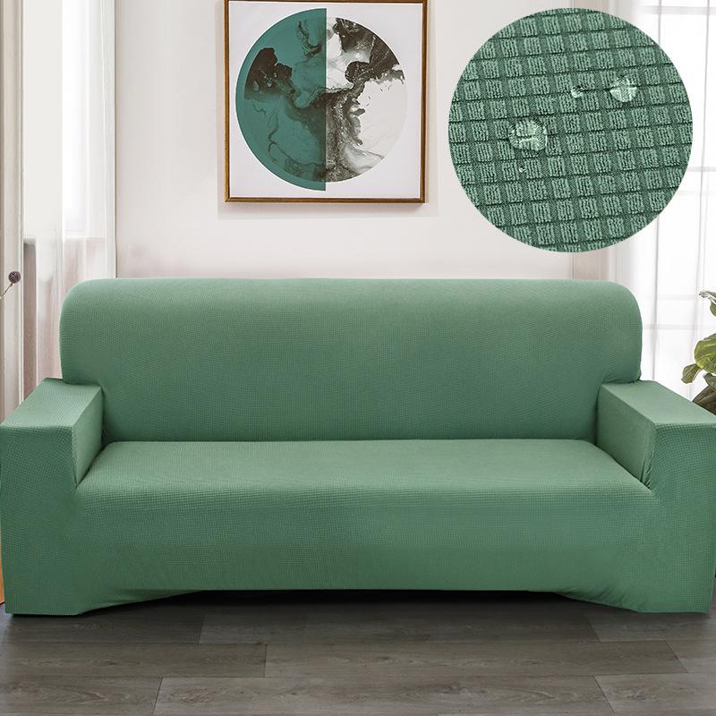 Waterproof Elastic Sofa Cover Cover Full Package Solid Color Thickened Corn Lint Polar Fleece Single and Double Three or Four People