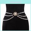 Hip Hop Pearl Waist Chain With Dazzling Rhinestones And Multiple Circles For Men And Women