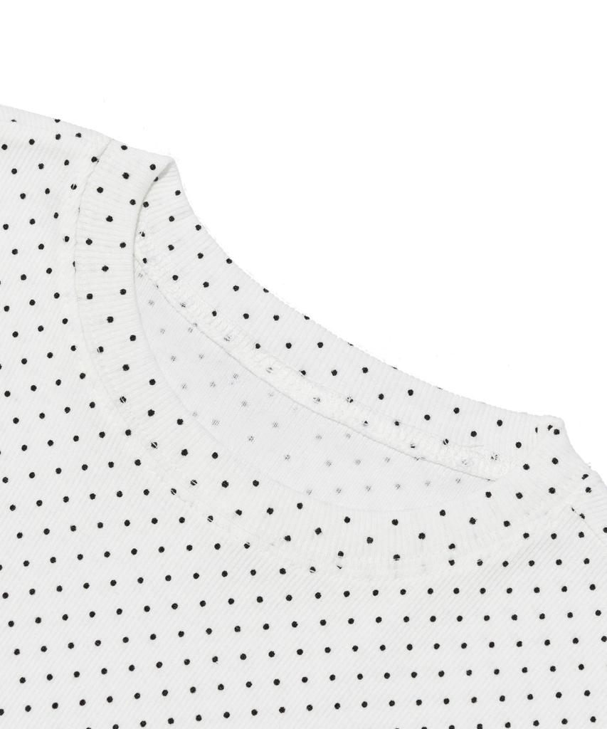 Beullaengkiteu Dot Pattern Ultra Short Sleeve Tee (White)