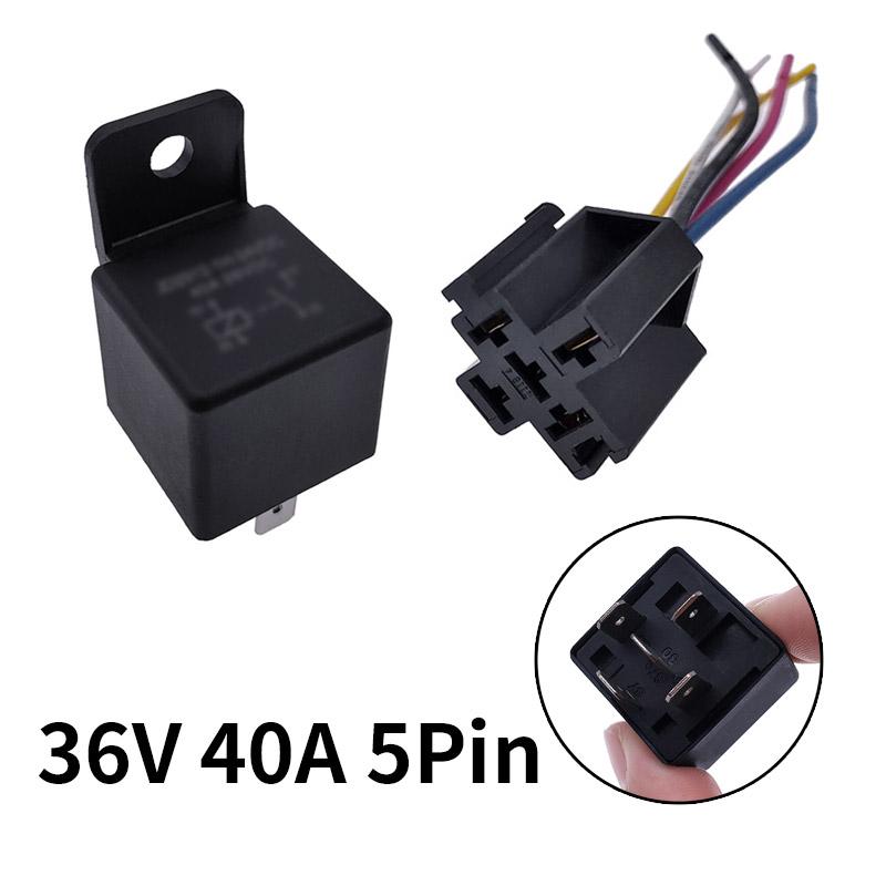 40A Auto Car Relay JD2912 4 Pin 5 Pin DC 12V 24V 36V 48V with Mounting Hole Coil Power 1.8W Automobile Control Device with Line Relays 5
