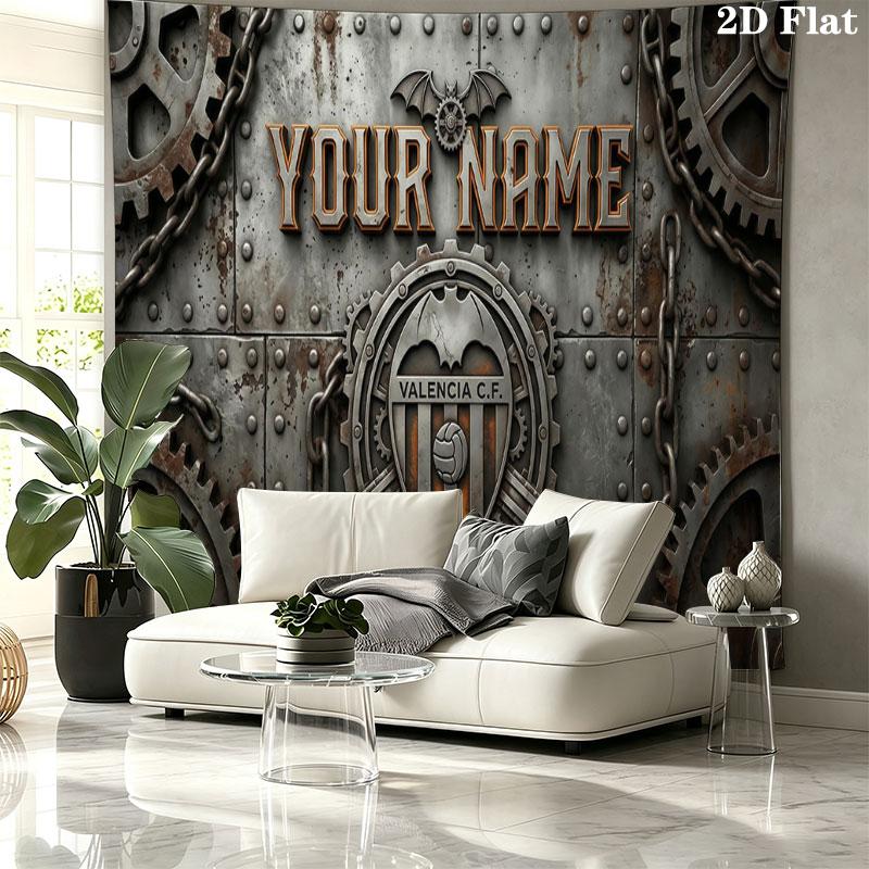 Custom Name,Valencia CF Wall tapestry, aesthetic printed fabric blanket, suitable for bedroom, living room, and home decor.