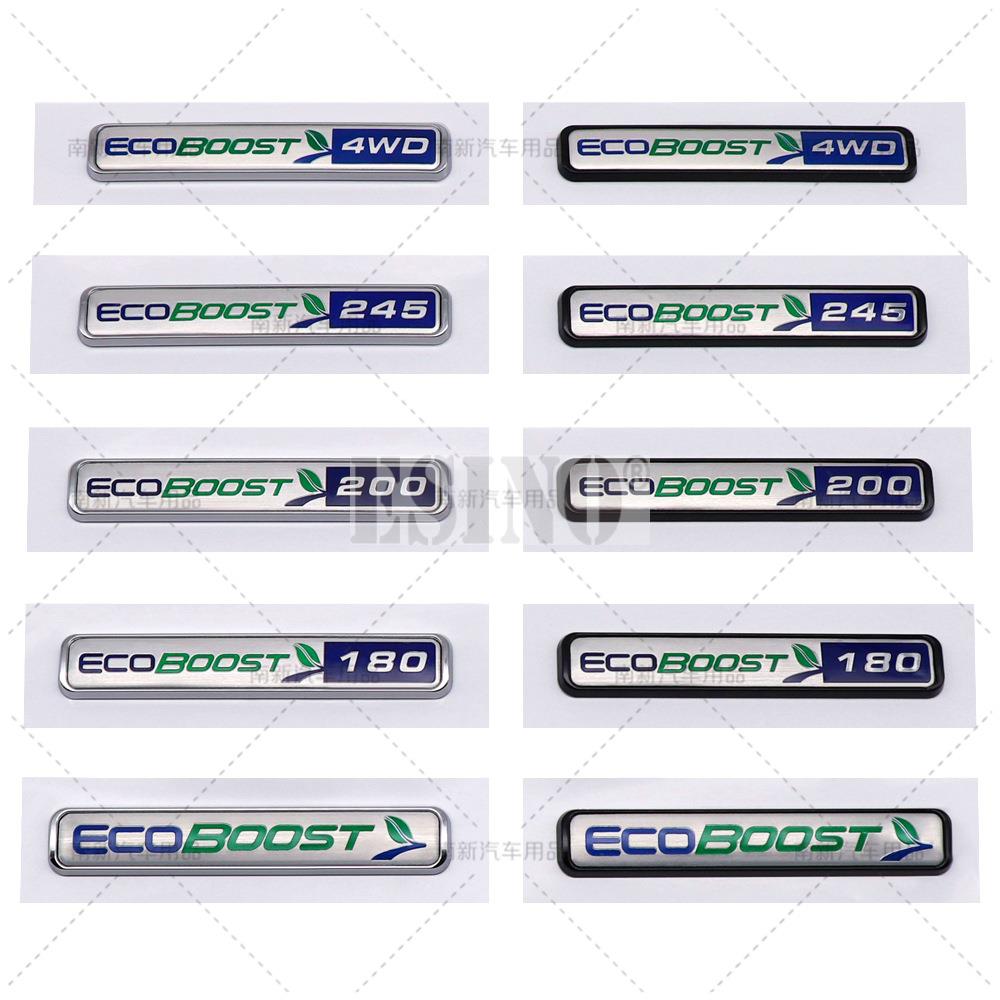 3D ABS Ecoboost 180 200 245 4WD Rear Trunk Fender Adhesive Badge Tailgate Displaceme Decorative Emblem for Ford