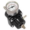 Aluminum Universal Adjustable Fuel Pressure Regulator + Gauge+ Fitting Kit Black