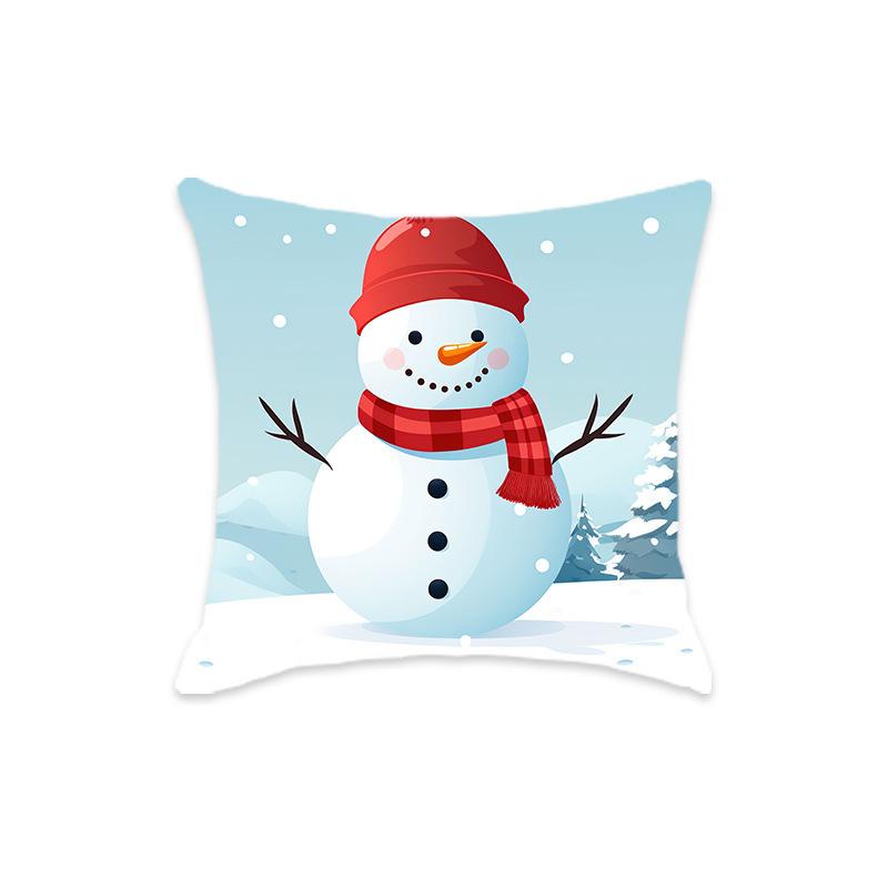 

New Cartoon Christmas Series Pillow Cases Sofa Living Room Bedroom Cartoon Pillow Cases linen-45x45cm double-sided [without pillow core]