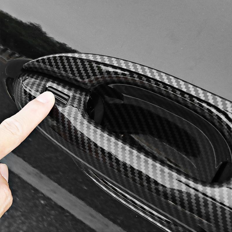 For Toyota Highlander XU70 Kluger 2020-2022 2023 Hybrid Carbon Car Side Door Handle Cover Door Bowl Trim Stickers Accessories