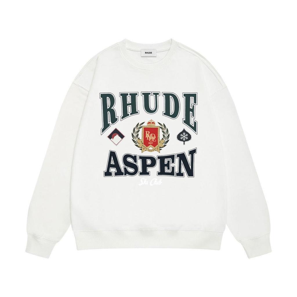 RHUDE Herren Lockerer Baumwoll-Hoodie mit Buchstabenprint - Europäischer & Amerikanischer Trend