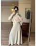 Elegant Autumn/Winter Knit Top & Long Skirt Set - Women's Fashion Two-Piece