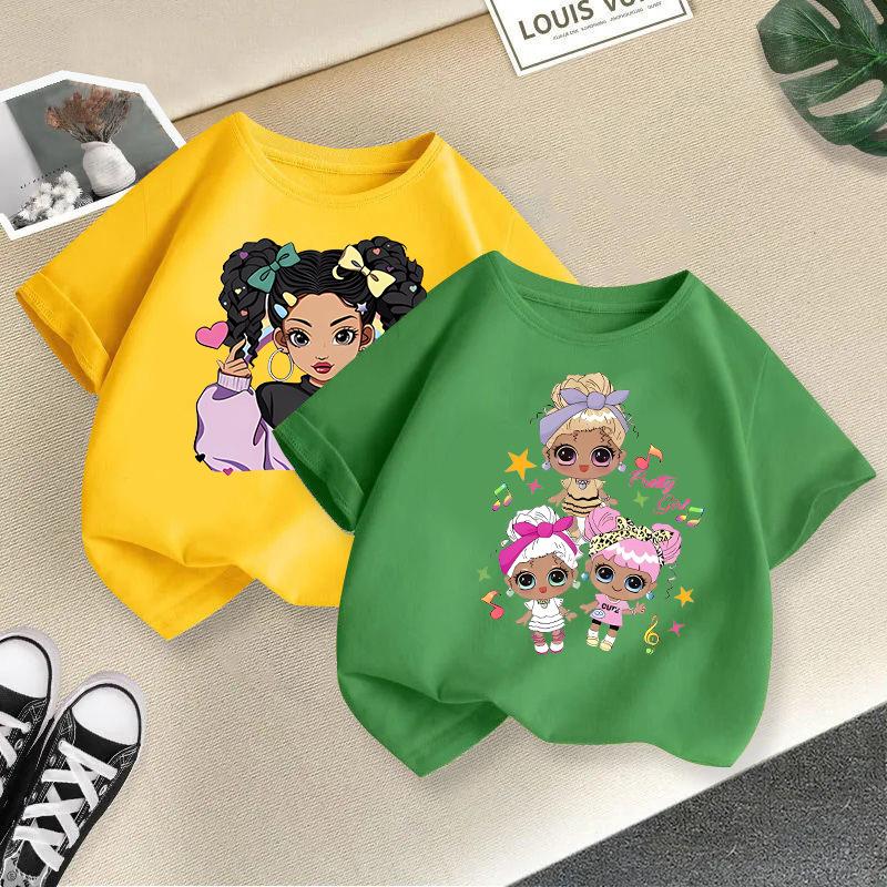 Children T-shirt Kid T Shirt 2-13Y Cool Girl Printed Kids 100% Cotton Clothes Tshirt Tops Tee