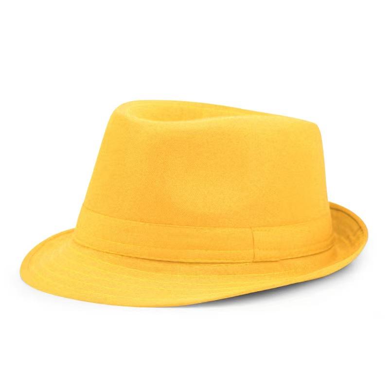 Летняя однотонная яркая шляпа от солнца Британская джазовая шляпа Цилиндр Мужская шляпа Цилиндр Зимняя теплая шляпа для людей среднего и пожилого возраста Джазовая шляпа Федора