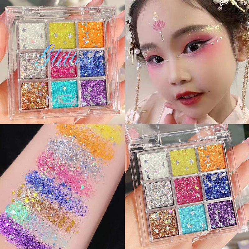 Children's Sequin Eyeshadow & Butterfly Rhinestone Stickers - Glue-Free, Self-Adhesive Stage Makeup for Performances