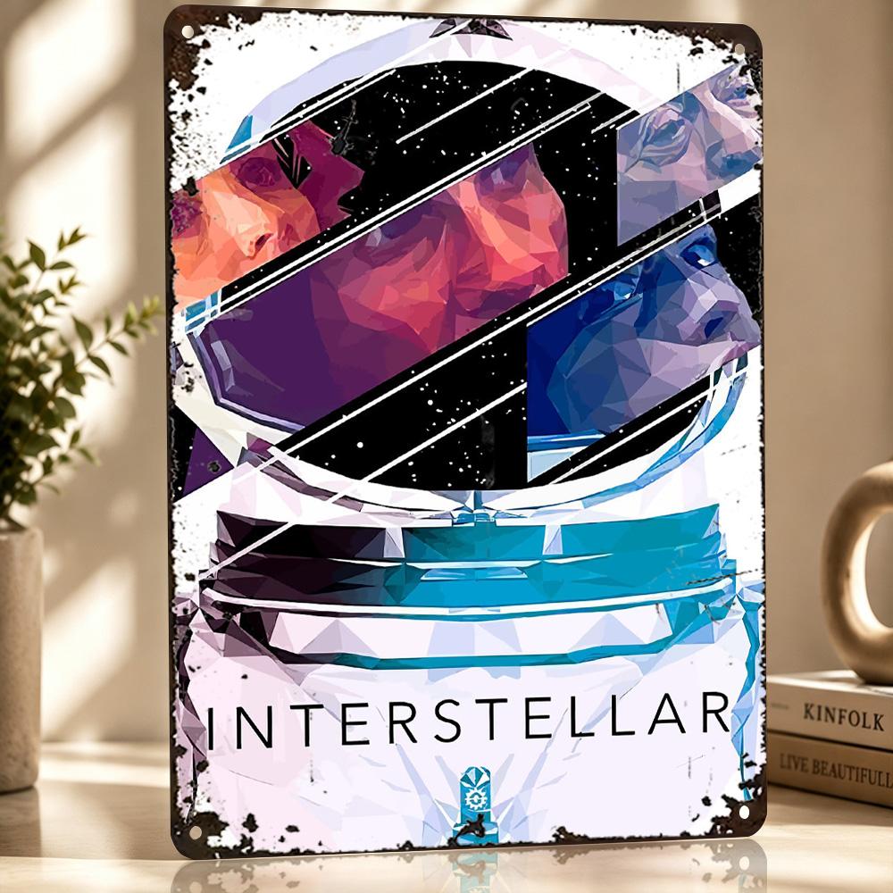 Interstellar Personalized D Textured Metal Poster Wall Art Tinplate Sign for Decor Living Room Interior Decoration Wand Deko