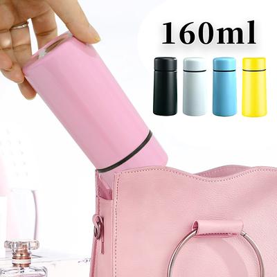Sport Travel Mini Tumbler 160ml Stainless Steel Thermos Cup Portable Milk Coffee Water Bottle Solid Color Leakproof Hot Cold