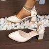 Spring Summer Fairy Style Thin-Strap High Heels Bowknot with Golden Buckle Comfortable Versatile