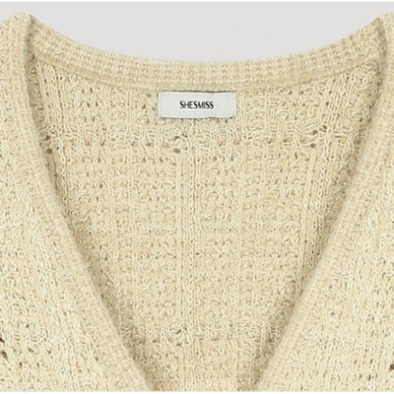  She S miSS  looSe Fit Check V Neck Cardigan SSkcdo41120 Be