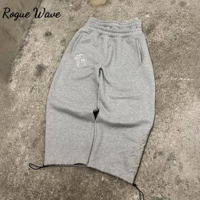 Pantalones de Jogging de Doble Cintura RogueWave Y2K Patrón de Bordado de Póker Pantalones Caídos Hombre Mujer Gótico Hip Hop Streetwear Unisex Pantalones de Chándal Holgados