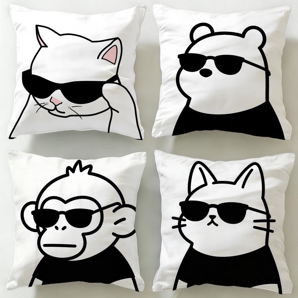 Animal cute frog Cushion Cover Soft EasyWash Pillow Case Versatile for Couch Bed Travel and Office